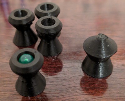 diaboloSlugs.jpg (794.4 KiB) Viewed 17887 times I found that the hollowpoint with a .12 gram airsoft BB glued inside the cavity flew the best.