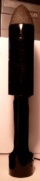 Sideway of the rocket. good sight of the nosecone and the stabilizor