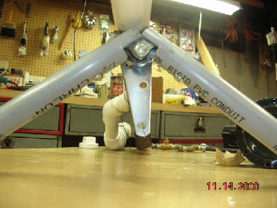 Front view of Bi-Pod, as you can see its attached to a hinge which allows it to swing.