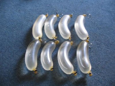 These were tests, that is why they have different amounts of air inside.