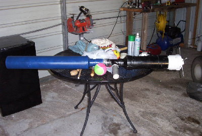 big ball cannon.jpg (103.71 KiB) Viewed 1834 times Pictured here is the Big ball cannon with a tank extension, The extension gave a noticeable boost in power . I made it from a 4" threaded pipe connector with a cleanout adapter glued in.It adds about 5 or 6 inches to the combustion tank and is removable.