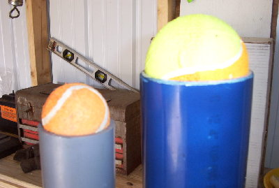 barrels.jpg (101.26 KiB) Viewed 1822 times This picture gives a comparison of the bigger ball to a tennis ball. the smaller ball is not really a tennis ball but it is the same size.
