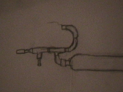 ok this is where u fill it (the end) and the pressure guage...basically its 2 tees 1 brass elbow (coming from fire thing) and 2 copper elbows (going from tees to whatver my valve is gonna be)