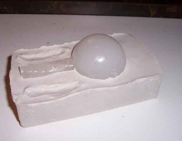 one half of the mold after it dries