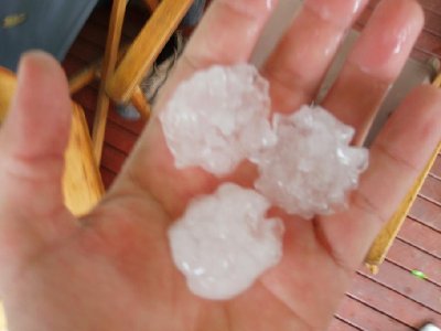 Some hail,of a nice size.