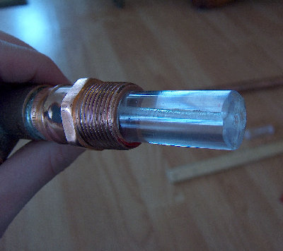 This picture shows how tightly my piston sits in the one end of the tee.