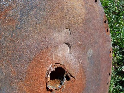 the second shot almost went through .25 inch steel. It probably would have had I used more than 60 psi.