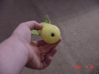 The modified dart with a .44 cal. lead ball as weight