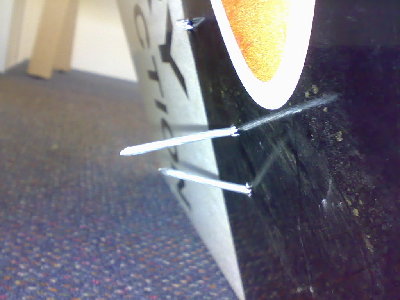 backside view of nail puncture