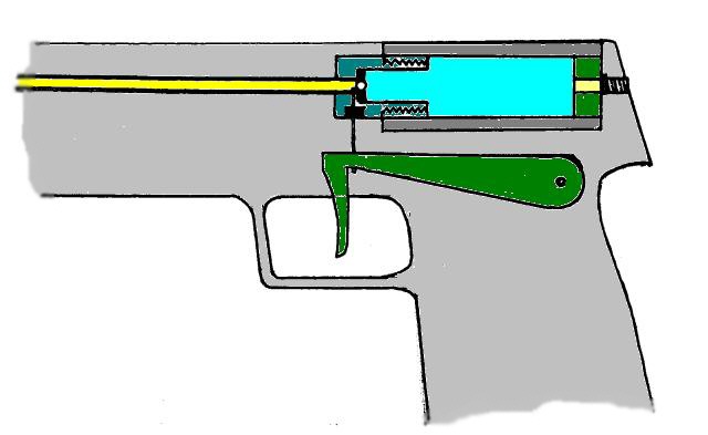 concept drawing with a sliding lock