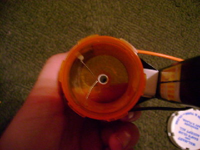 The chamber. note the small spark gap. I plan on making this bigger next upgrade.