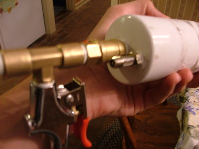 schrader valve, and pilot valve assembly close-up