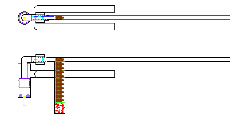 top and side view of gun.
