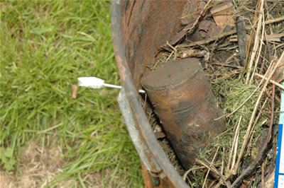 another view, the nail went about an inch into the wood and i got dad to yank it out whith some monkey wrenches