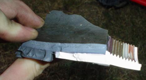 Thickness of failed parts.