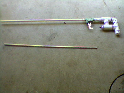 My pneumatic cannon. Uses a 3/4&amp;quot; cpvc barrel to fire paintballs.