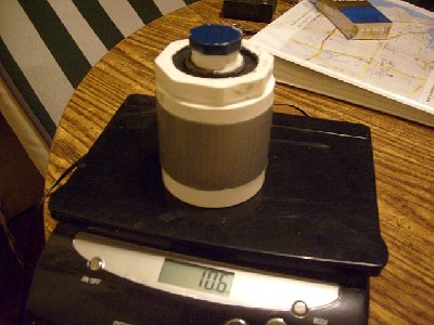 10.6 oz piston with RTV silicone and tape.