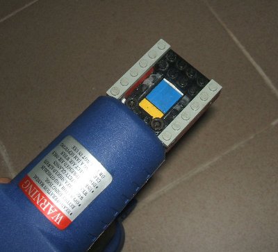 mag removed to show piano wire guide rails epoxied in place.