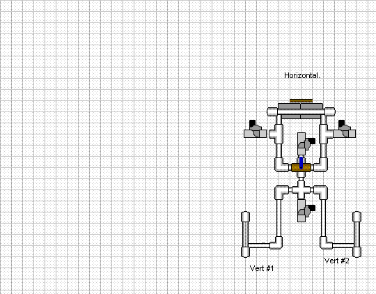 This is the full set up. If anyone has a lot of 5+ sprinkler valves that they want to sell me... :D The ball valve shown on top of the cross is a 4 way solenoid valve(not gonna come cheap). I will need 1 regulator, or 2 if I want to control the vertical air release.