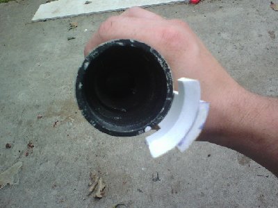 This is the front view of the receiver with the locking mechanism on it.  As one can see, the front portion of the locking mechanism is sharpened to allow the shell to easily slide in place.