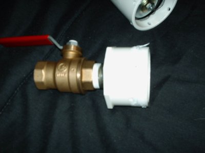 Ball Valve and reducer removed (unscrewed)