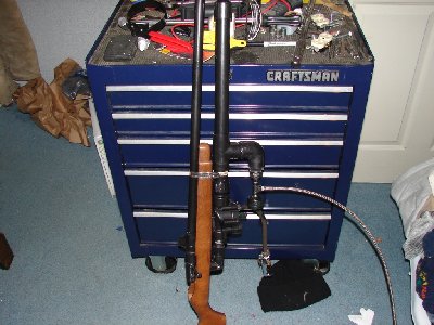 Looking down the one side, breech closed.