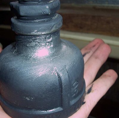 The crack goes all the way around...<br />Easy fix, but it probably would have hurt a bit if it flew out and hit me.