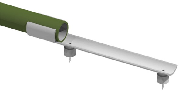 Drawing of my homemade chrono. Shown clipped to a 2&amp;quot; barrel (the green pipe).