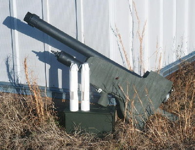 The cannon, a cal .50 ammo can, and two 2”X10”R M2 cannon cartridges (these two don’t have any rims yet).