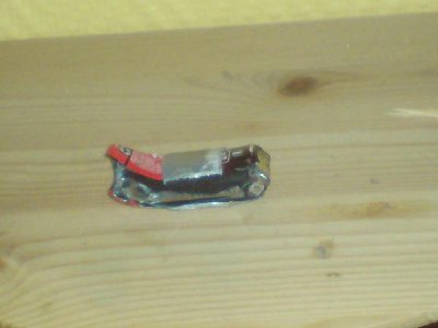 a battery shot at a steel plate (pneumatic)