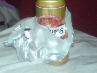 beer can shot with 16mm marble