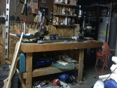The work area in my basement.