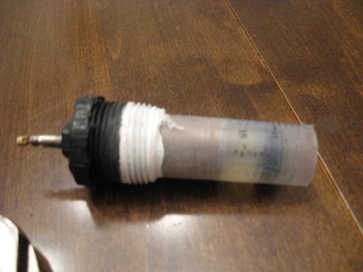 The Piston In its Housing (note its a Syringe Tube....)