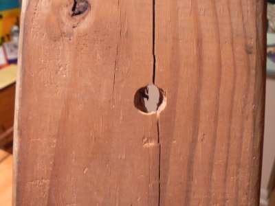 Damage to a 1&amp;quot; thick board with a bolt wrapped in tape at a 4.5x mix.
