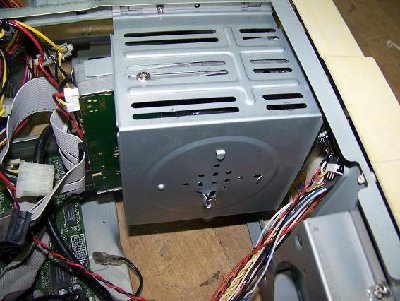 Damage to a old computer:<br />Through the Floppy Disc Reader reader cage